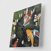 Splendid Koi Fish Vierkante Klok (Hoek)