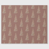 Splendid Spruce-bomen Beige Kerstmis/Vakantie Cadeaupapier (Vlak)