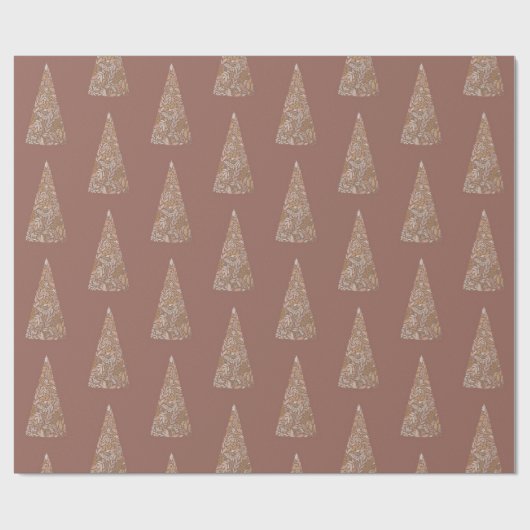 Splendid Spruce-bomen Beige Kerstmis/Vakantie Cadeaupapier (Vlak)