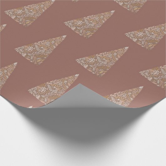 Splendid Spruce-bomen Beige Kerstmis/Vakantie Cadeaupapier (Hoek)