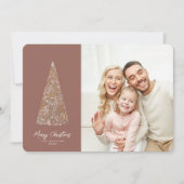 Splendid Spruce Tree Beige kerstmis/feestdag foto Kaart (Voorkant)