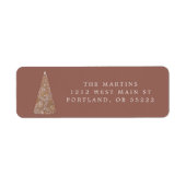 Splendid Spruce Tree Beige Kerstmis/vakantielabel Etiket (Voorkant)