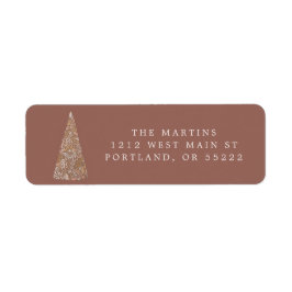 Splendid Spruce Tree Beige Kerstmis/vakantielabel Etiket