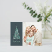 Splendid Spruce Tree Green Kerstmis/Holiday foto Briefkaart (Staand voorkant)