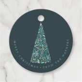 Splendid Spruce Tree Green Kerstmis/vakantie Bedankjes Labels (Voorkant)