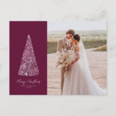 Splendid Spruce Tree Plum Kerstmis/Holiday foto Briefkaart (Voorkant)