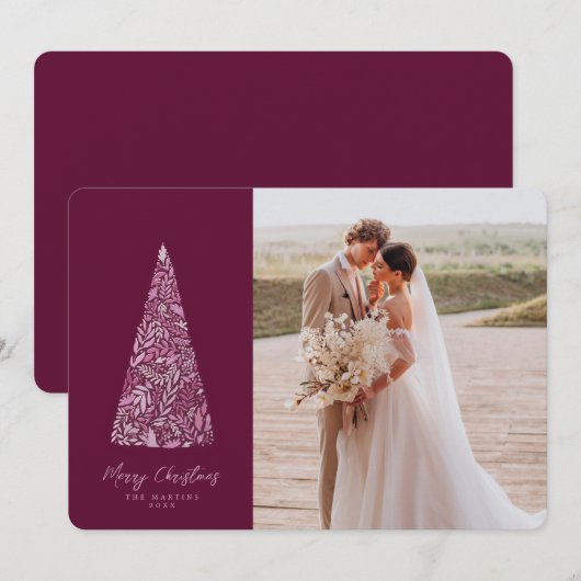 Splendid Spruce Tree Plum Kerstmis/Holiday foto Kaart (Voorkant / Achterkant)