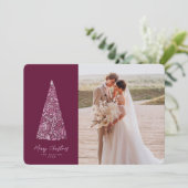 Splendid Spruce Tree Plum Kerstmis/Holiday foto Kaart (Staand voorkant)