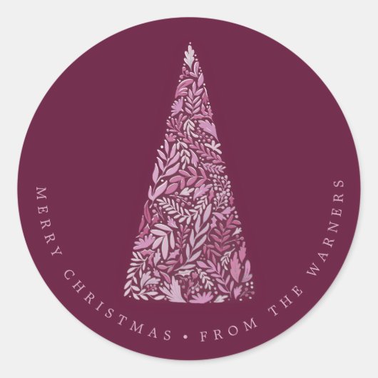 Splendid Spruce Tree Plum Kerstmis/vakantie Ronde Sticker (Voorkant)