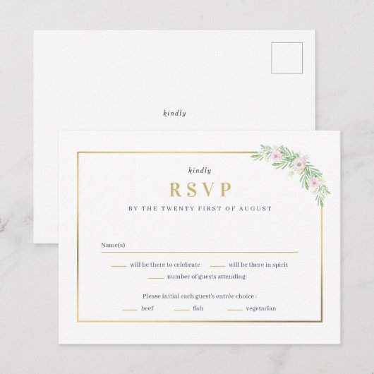 Splendid Union Wedding RSVP Reactie Kaart (Voorkant / Achterkant)