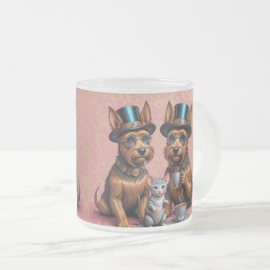 Splendid Yorkshire Terriers Frosted Glass Mok (Voorkant rechts)