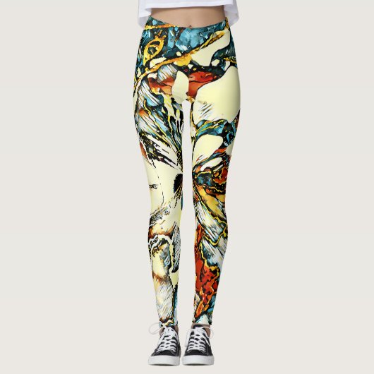 SplendidLee - Abstracte Demon Print Art Leggings (Voorkant)