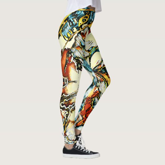 SplendidLee - Abstracte Demon Print Art Leggings (Rechts)