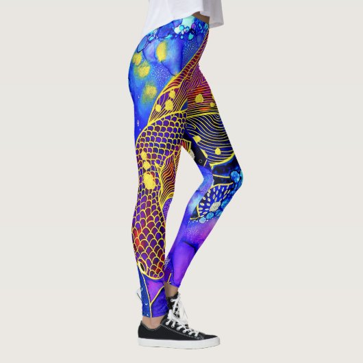 SplendidLee - Abstracte Fish Art Print Leggings (Rechts)