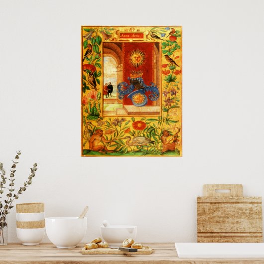 Splendor Solis: Kunstwapens Poster (Keuken)