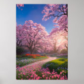 Splendor Springtime tijdens zonsondergang Poster (Voorkant)