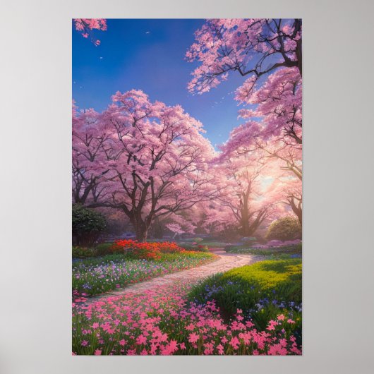 Splendor Springtime tijdens zonsondergang Poster (Voorkant)