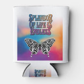 Splendor van het leven met vlinder blikjeskoeler (Voorkant)