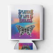 Splendor van het leven met vlinder blikjeskoeler (Achterkant)