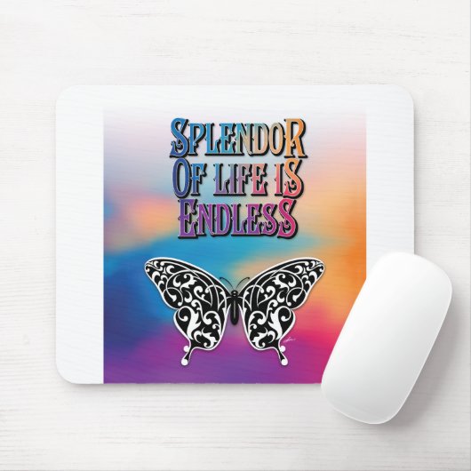 Splendor van het leven met vlinder muismat (Met muis)