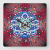 Splendorous Zen Lotus Clock Vierkante Klok (Voorkant)