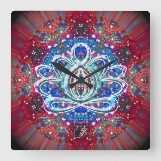 Splendorous Zen Lotus Clock Vierkante Klok (Voorkant)