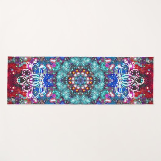 Splendorous Zen Lotus Star Kaleid Yogamat (Voorkant (horizontaal))