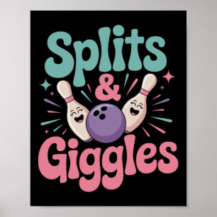 Spleten en giechelen vrouwen of meisjes bowlen poster