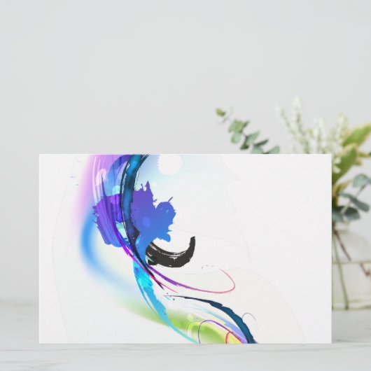 Spletters abstracte morning Glory Paint Briefpapier (Staand voorkant)