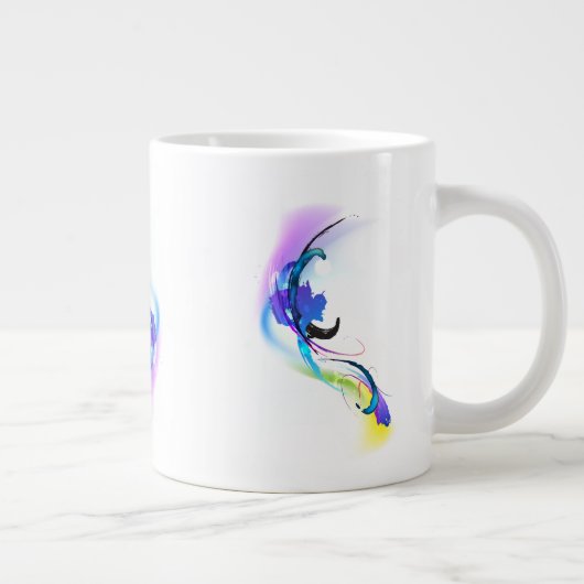 Spletters abstracte morning Glory Paint Grote Koffiekop (Rechts)