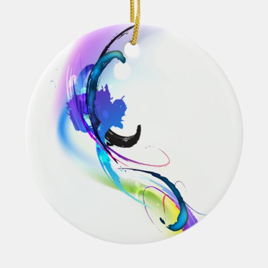 Spletters abstracte morning Glory Paint Keramisch Ornament (Voorkant)