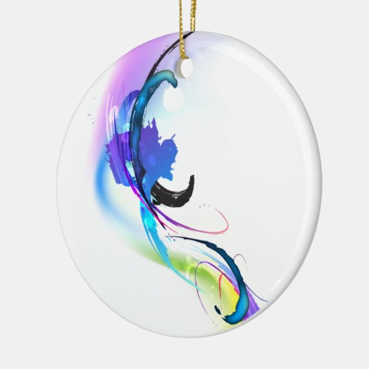 Spletters abstracte morning Glory Paint Keramisch Ornament (Links)