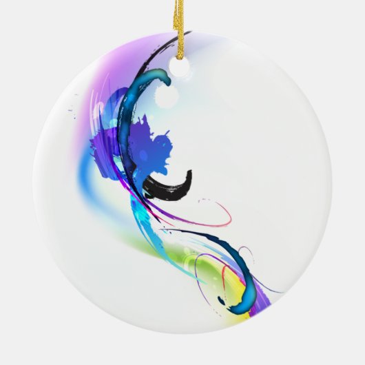 Spletters abstracte morning Glory Paint Keramisch Ornament (Achterkant)
