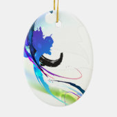 Spletters abstracte morning Glory Paint Keramisch Ornament (Achterkant)