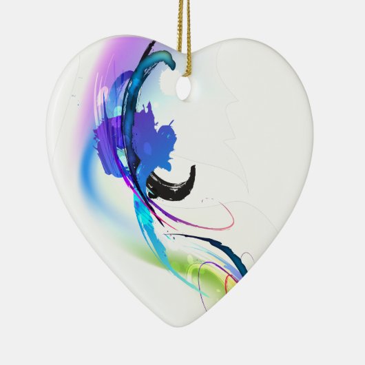 Spletters abstracte morning Glory Paint Keramisch Ornament (Rechts)