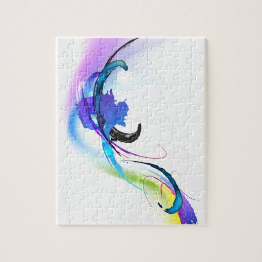 Spletters abstracte morning Glory Paint Legpuzzel (Verticaal)