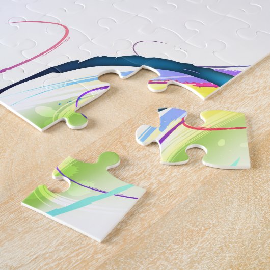 Spletters abstracte morning Glory Paint Legpuzzel (Zijkant)