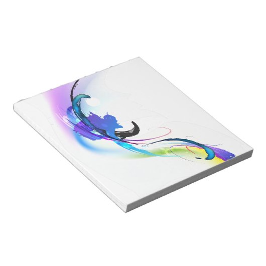 Spletters abstracte morning Glory Paint Notitieblok (Schuin)