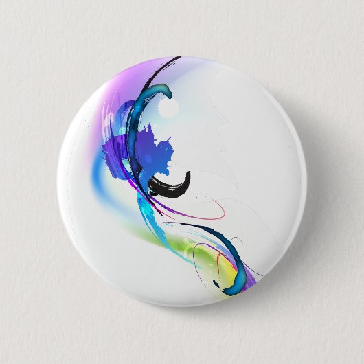 Spletters abstracte morning Glory Paint Ronde Button 5,7 Cm (Voorkant)