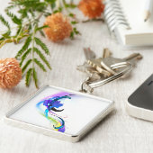 Spletters abstracte morning Glory Paint Sleutelhanger (Zijkant)