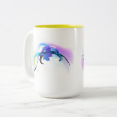 Spletters abstracte morning Glory Paint Tweekleurige Koffiemok (Voorkant links)