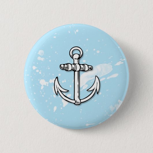 Spletters blauwe ankerverf - Button (Voorkant)