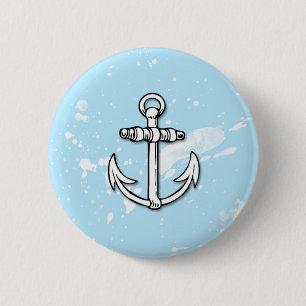 Spletters blauwe ankerverf - Button