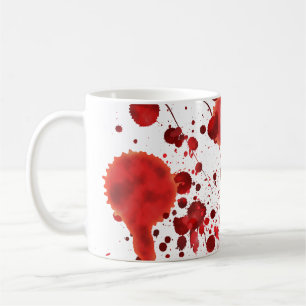 Spletters met fake bloedingen koffiemok