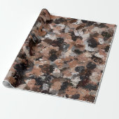 Spletters met grijze, bruine en zwarte verf cadeaupapier (Uitgerold)