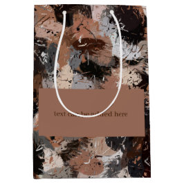 Spletters met grijze, bruine en zwarte verf medium cadeauzakje