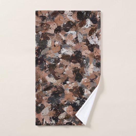 Spletters met zwarte, bruine en grijze verf bad handdoek (Handdoek)