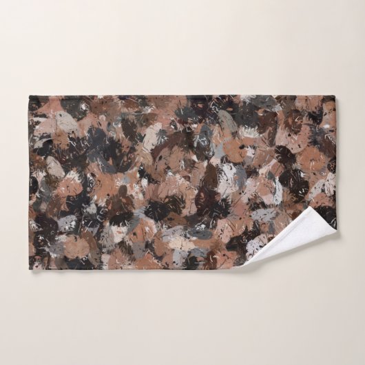 Spletters met zwarte, bruine en grijze verf bad handdoek (Handdoek)