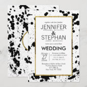 Spletters met zwarte inkt en goudweddenschappen kaart (Voorkant / Achterkant)