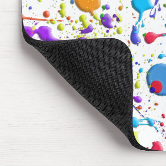 Spletters op wit verven muismat (Hoek)